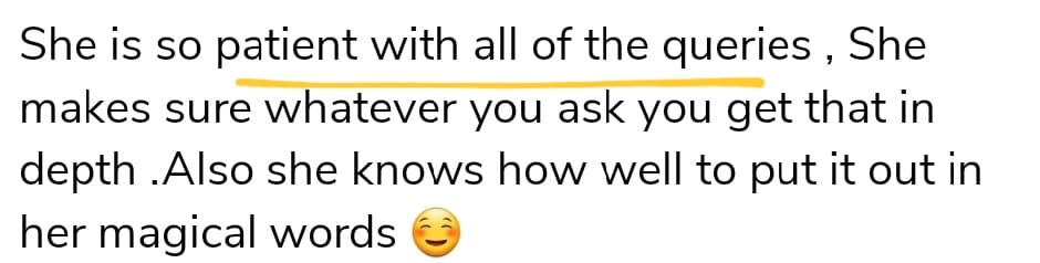 Client testimonial