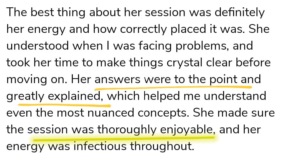 Client testimonial