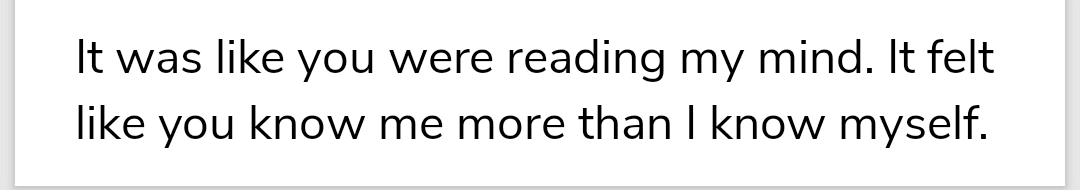 Client testimonial