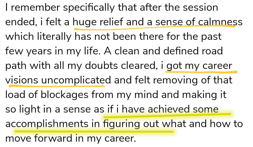 Client testimonial