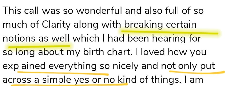 Client testimonial