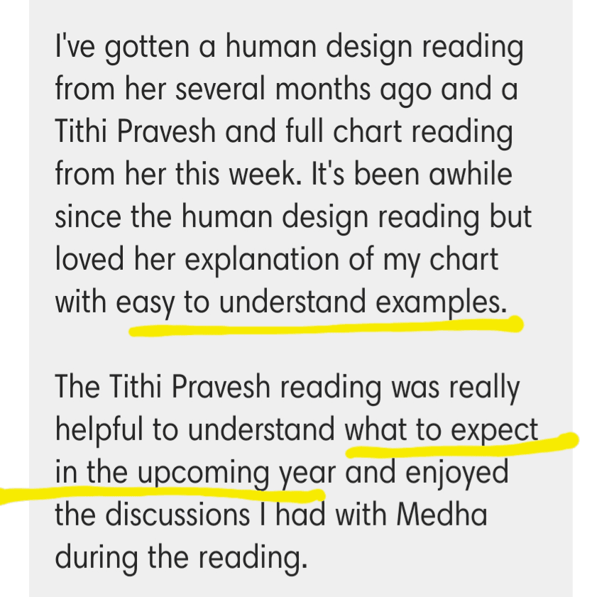 Client testimonial