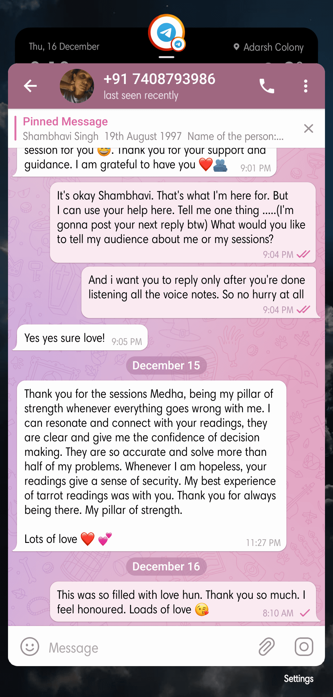 Client testimonial