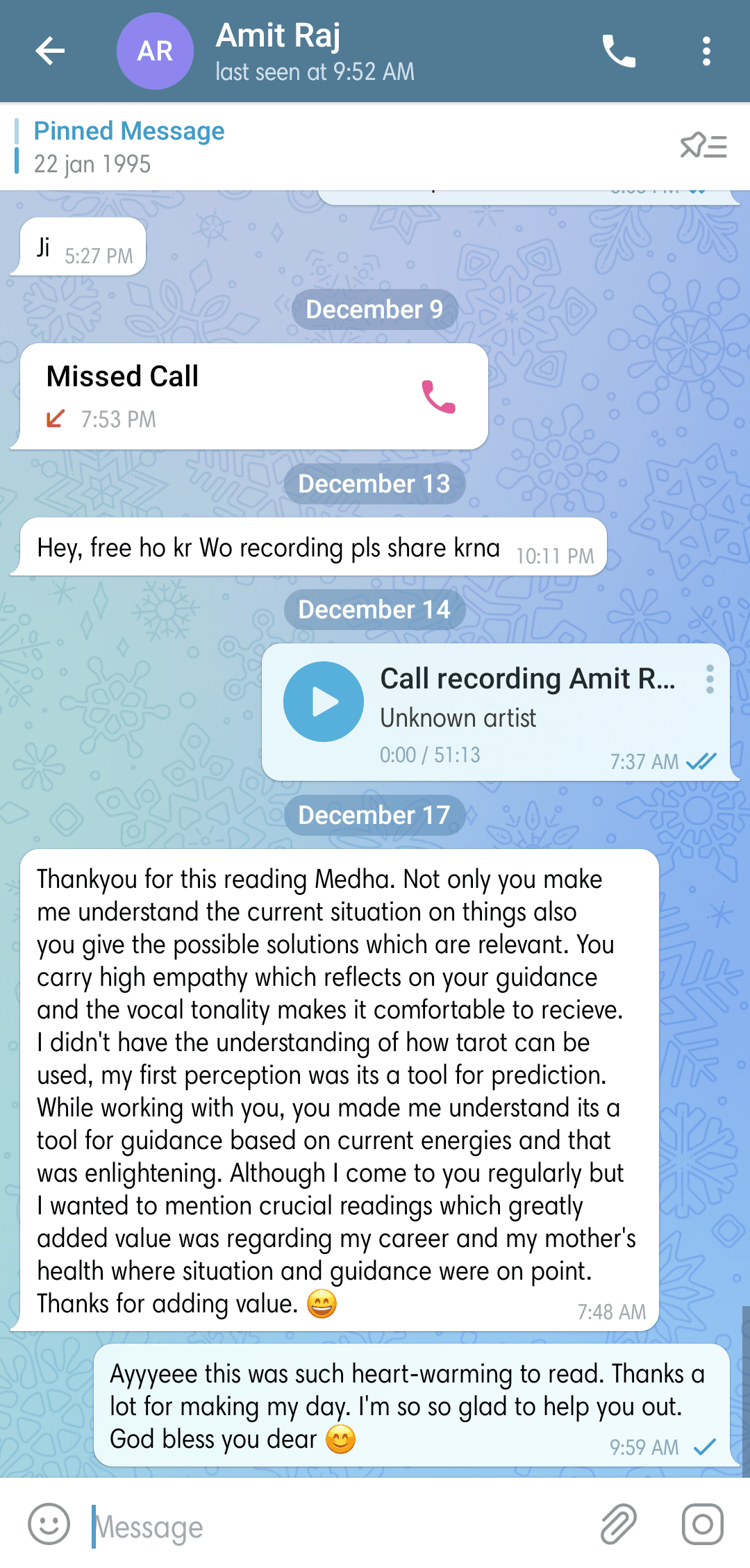 Client testimonial