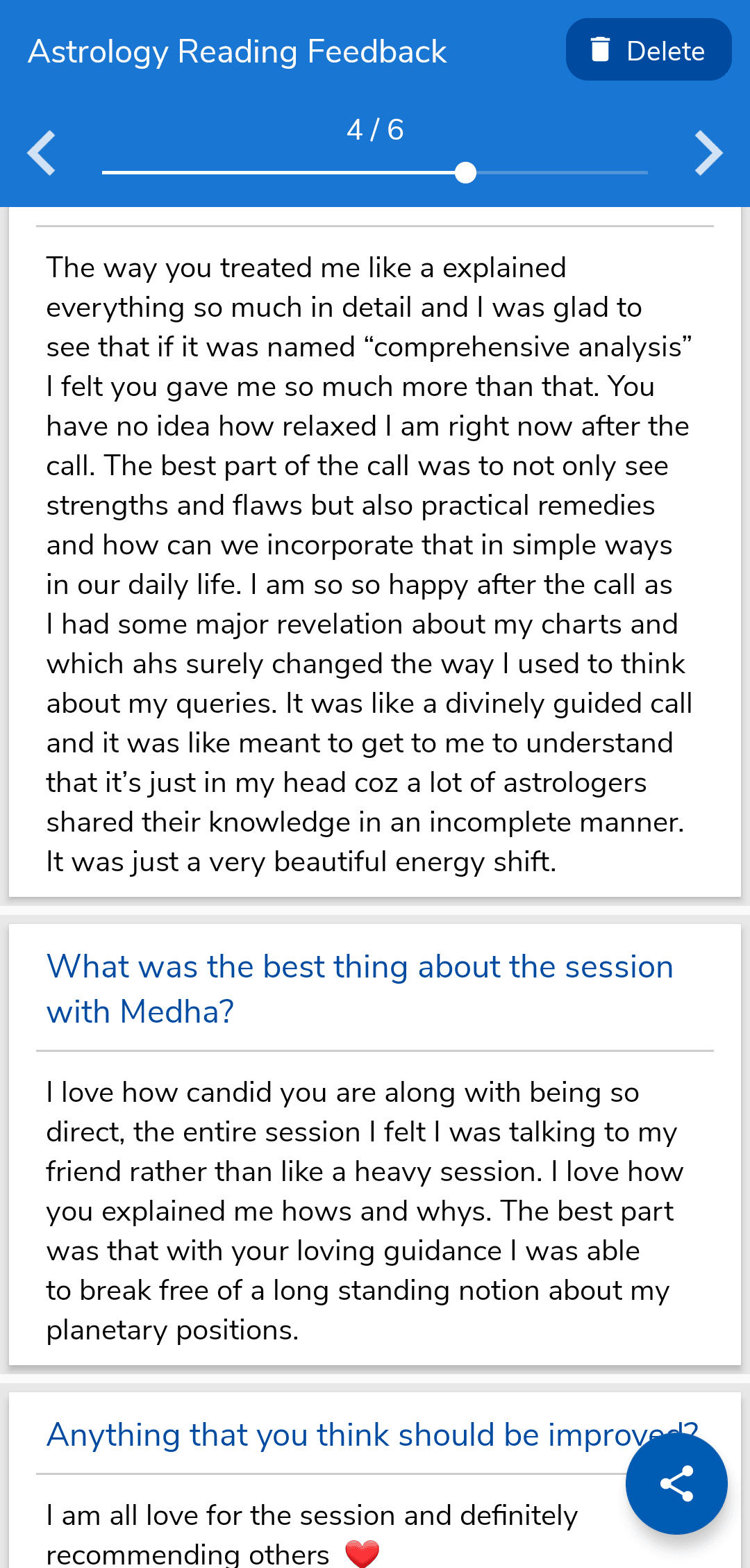 Client testimonial