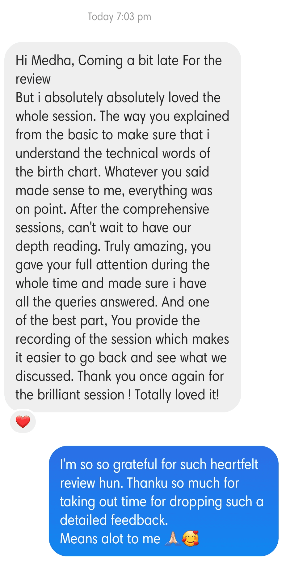 Client testimonial