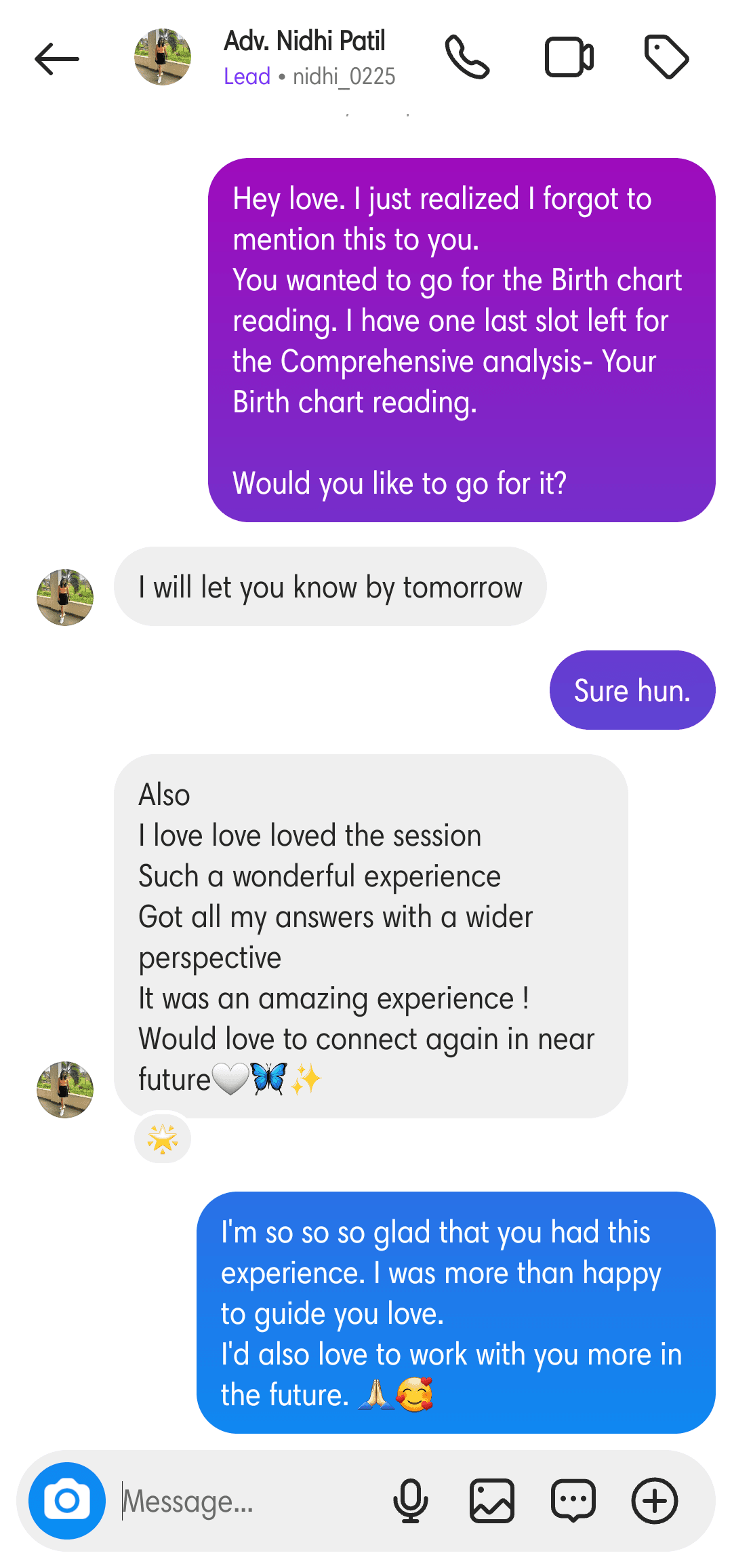 Client testimonial