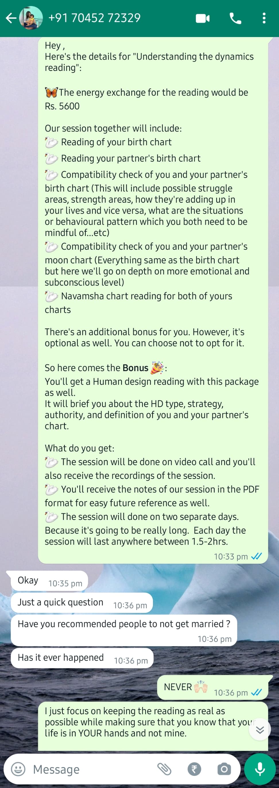 Client testimonial