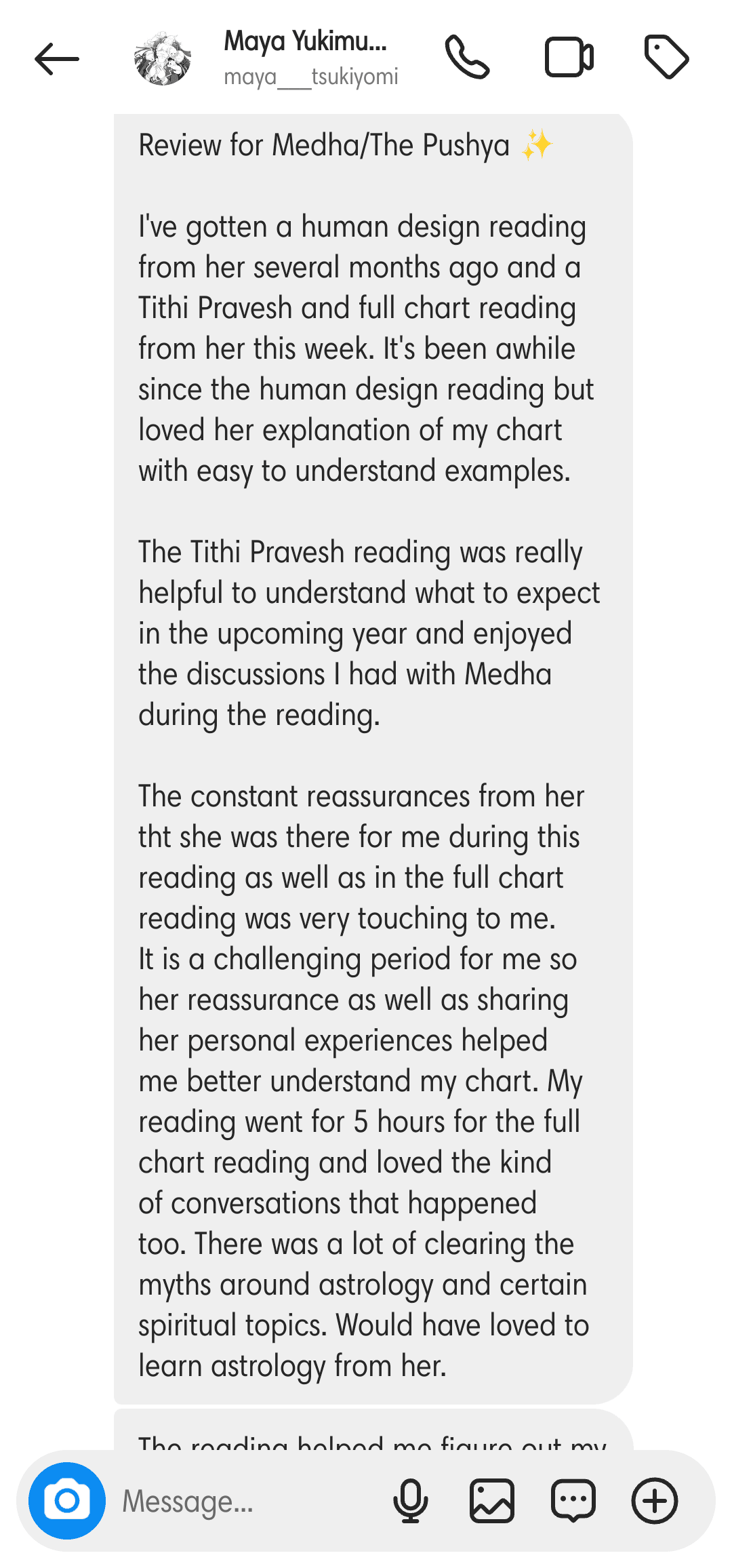 Client testimonial